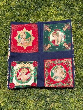VTG Concord Christmas Musical Angels Handmade Pillow Cover Festive Holiday 14x15
